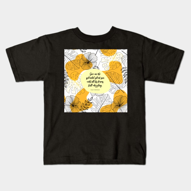 The splendid, silent sun - Walt Whitman Kids T-Shirt by StudioCitrine